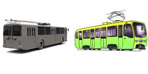 Троллейбус категории Tb и трамвай категории Tm